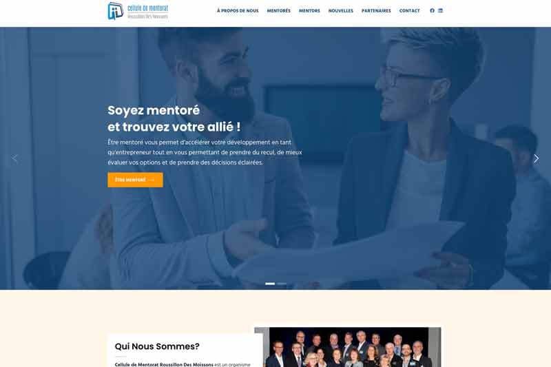 Site web Cellule de Mentorat Roussillon Des Moissons par WPlook Studio