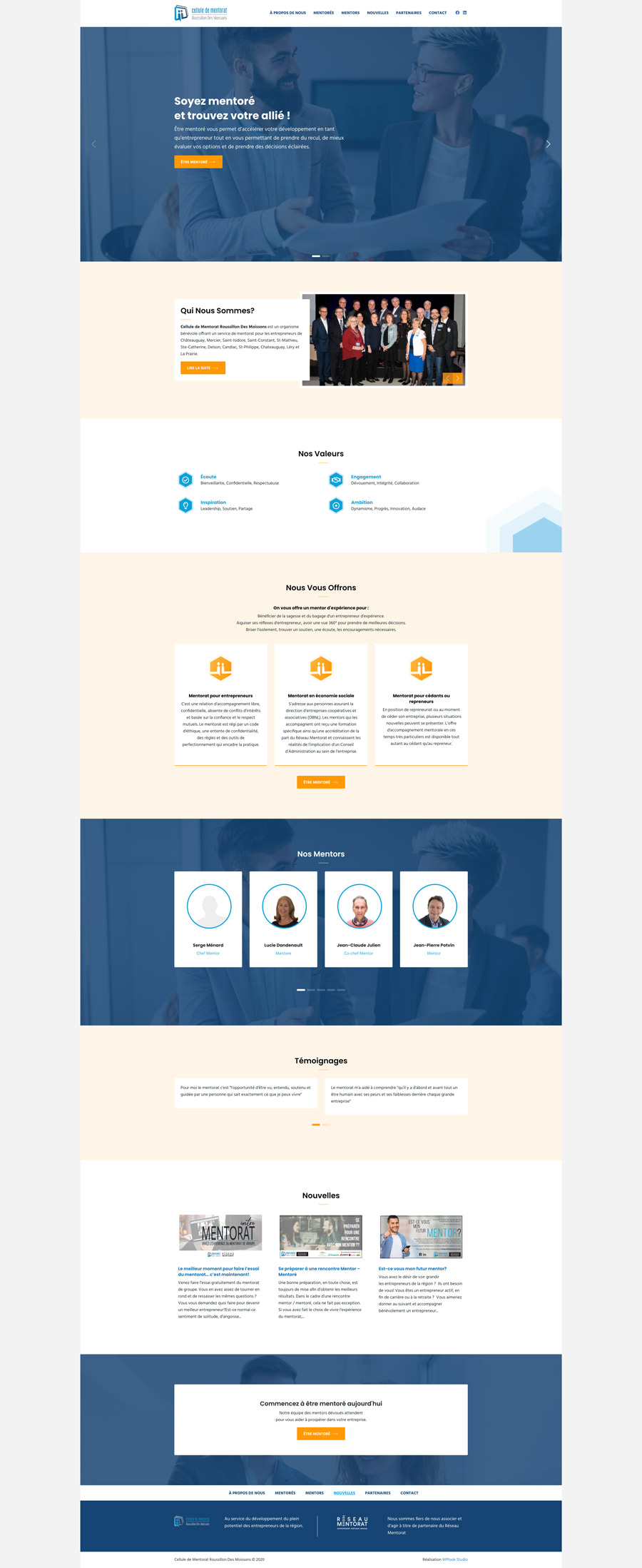 Site web Cellule de Mentorat Roussillon Des Moissons par WPlook Studio