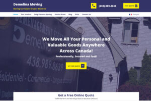 Site web Demelina déménagement Montréal par WPlook Studio